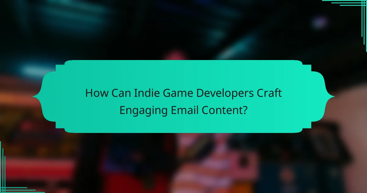 How Can Indie Game Developers Craft Engaging Email Content?