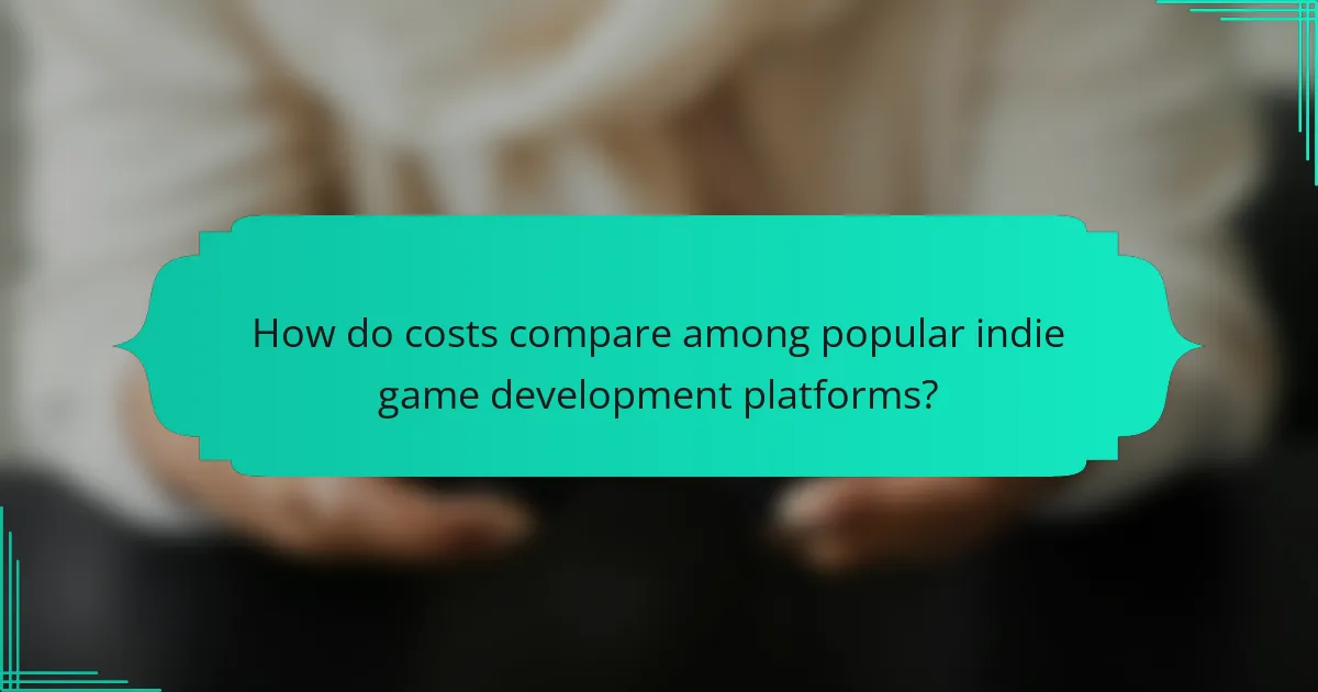 How do costs compare among popular indie game development platforms?