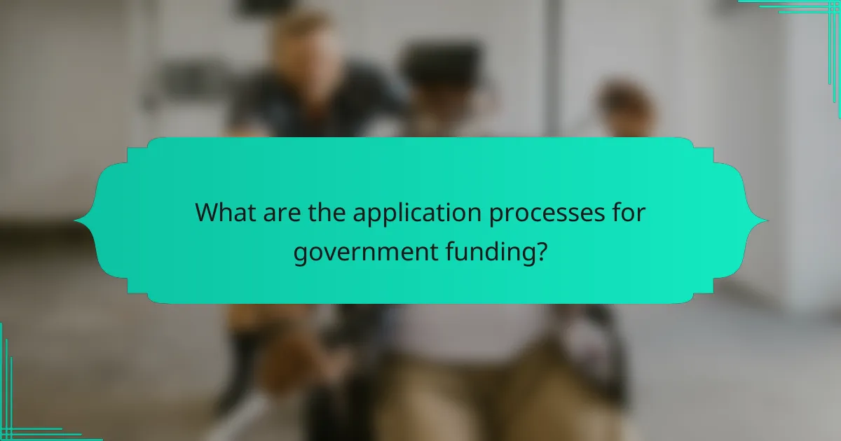 What are the application processes for government funding?