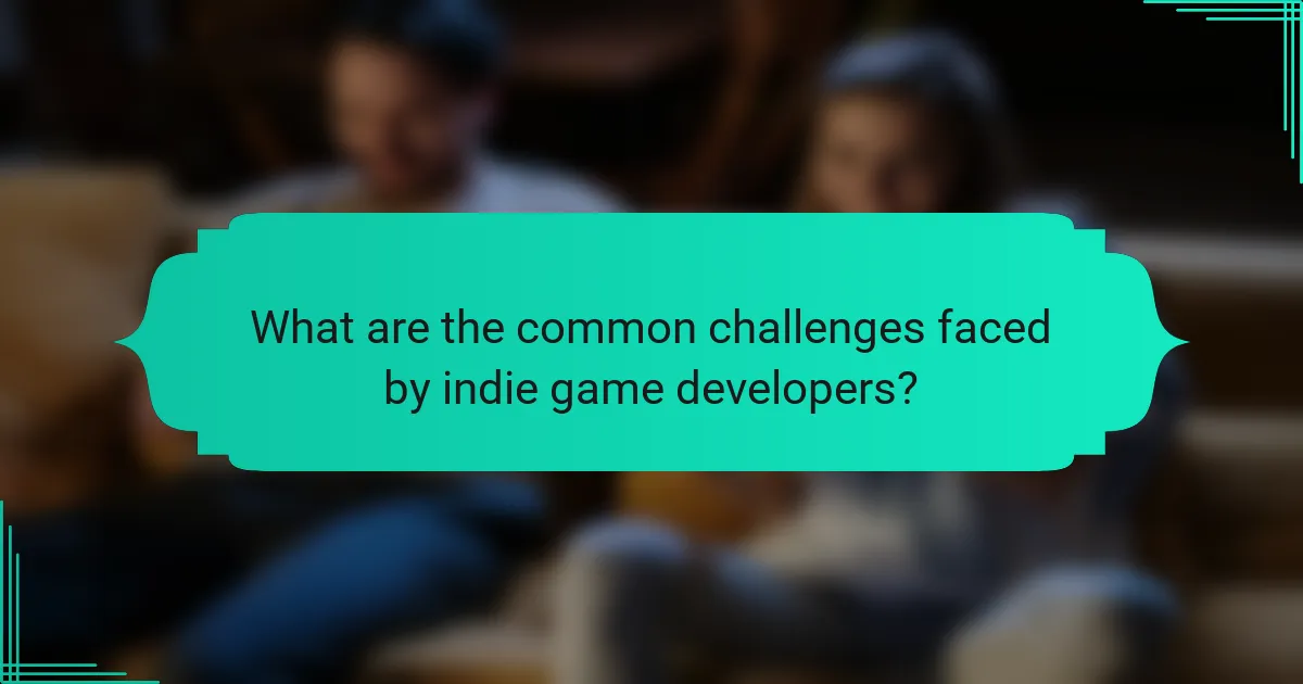 What are the common challenges faced by indie game developers?