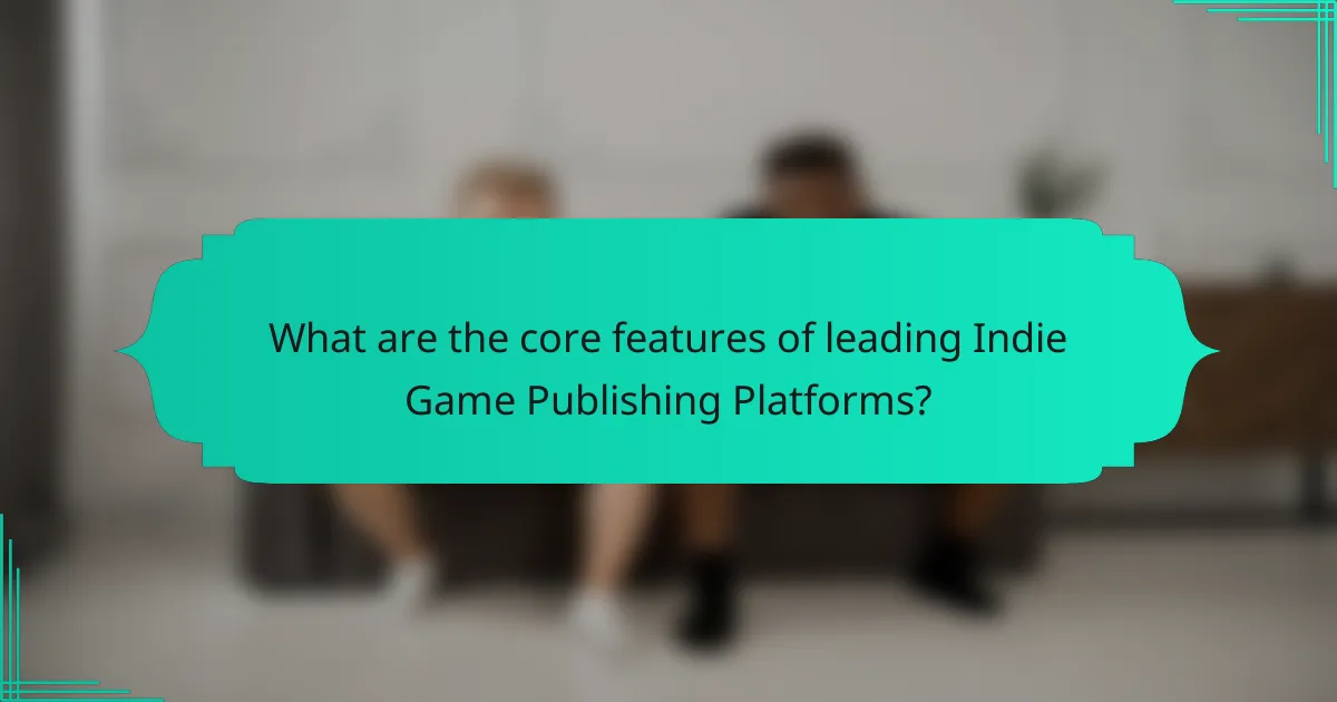 What are the core features of leading Indie Game Publishing Platforms?