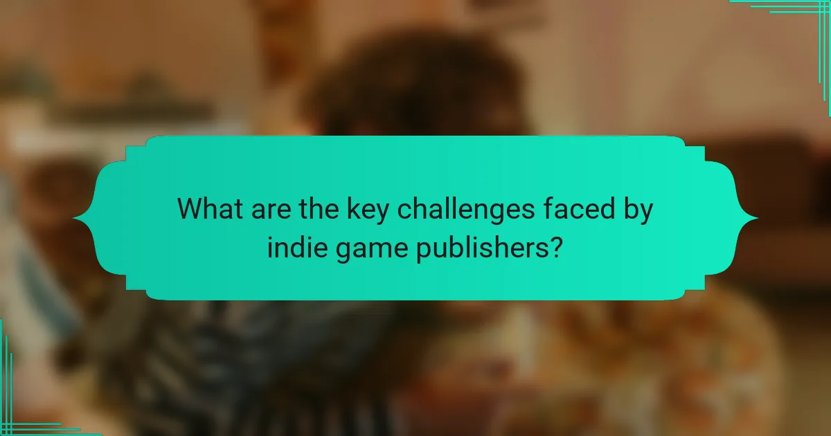 What are the key challenges faced by indie game publishers?