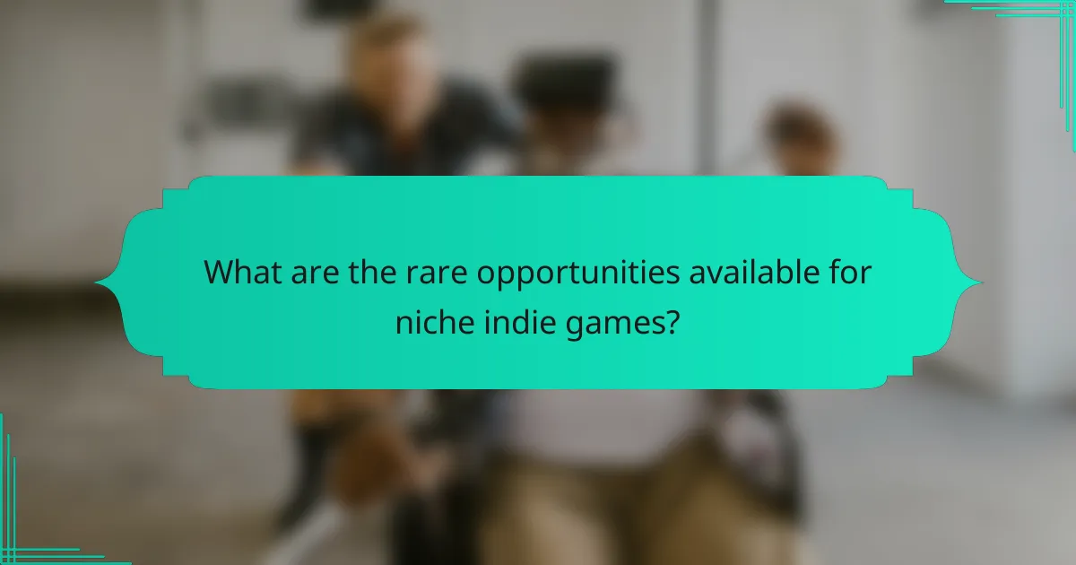 What are the rare opportunities available for niche indie games?
