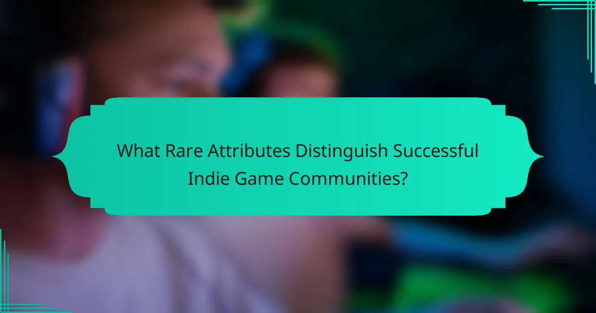 What Rare Attributes Distinguish Successful Indie Game Communities?