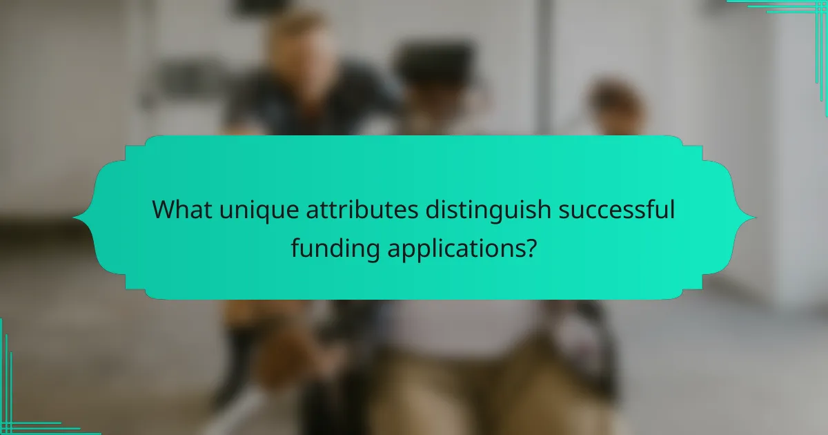 What unique attributes distinguish successful funding applications?