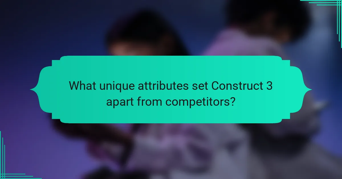 What unique attributes set Construct 3 apart from competitors?