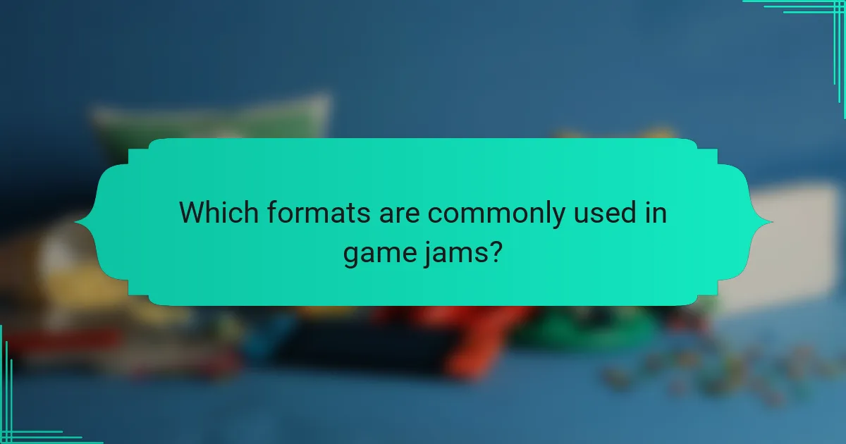 Which formats are commonly used in game jams?